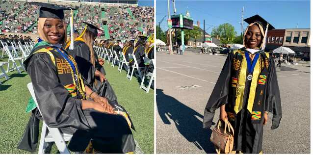 The young lady celebrated her win on social media