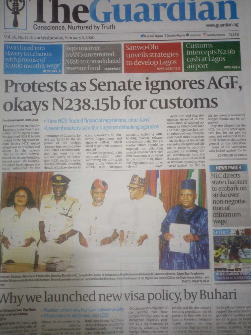 The Guardian newspaper review of February 5