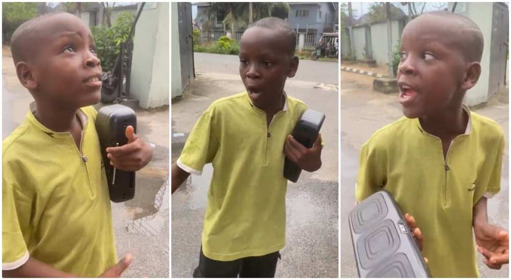 Photos of a Nigerian kid with rap skills like Tupac Shakur and Dandizzy.