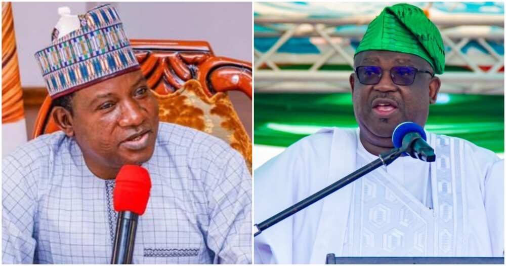 Governor Caleb Mutfwang of Plateau State, ex-Gov. Simon Lalong Governor Caleb Mutfwang of Plateau State, ex-Gov. Simon Lalong