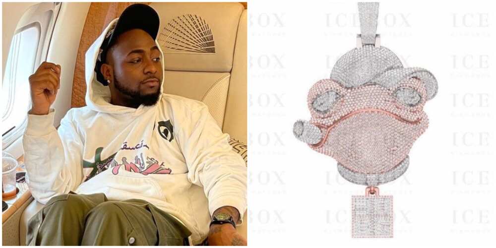 After years of mockery, Davido finally commissions multimillion naira frog-styled pendant