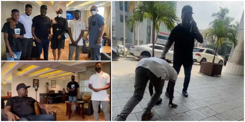 Obi Cubana finally meets viral Lagos hawker in video, leaves the young man star-struck