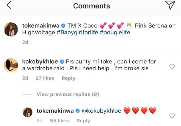 Khloe begs Toke Makinwa for clothes days after slamming people who will beg her for anything in 2020