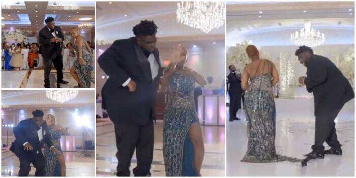 Cute wedding moments, viral wedding moments, Oyinbo lady dancing at wedding, plus-size man dancing at wedding, grandma dancing at wedding