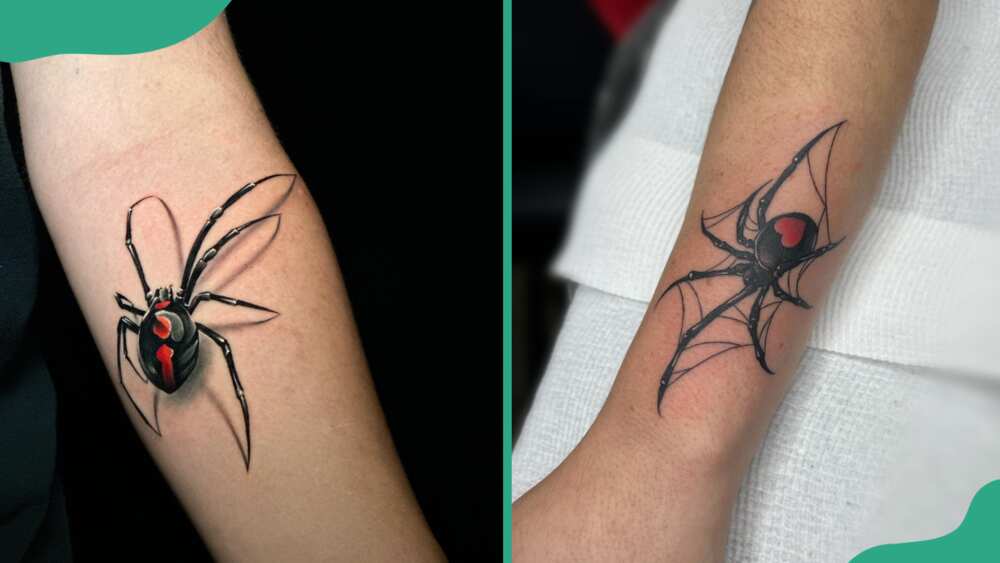 Forearm spider tattoo