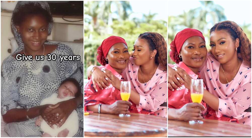 Photo of a lady and her mother. Photo of a lady and her mother.