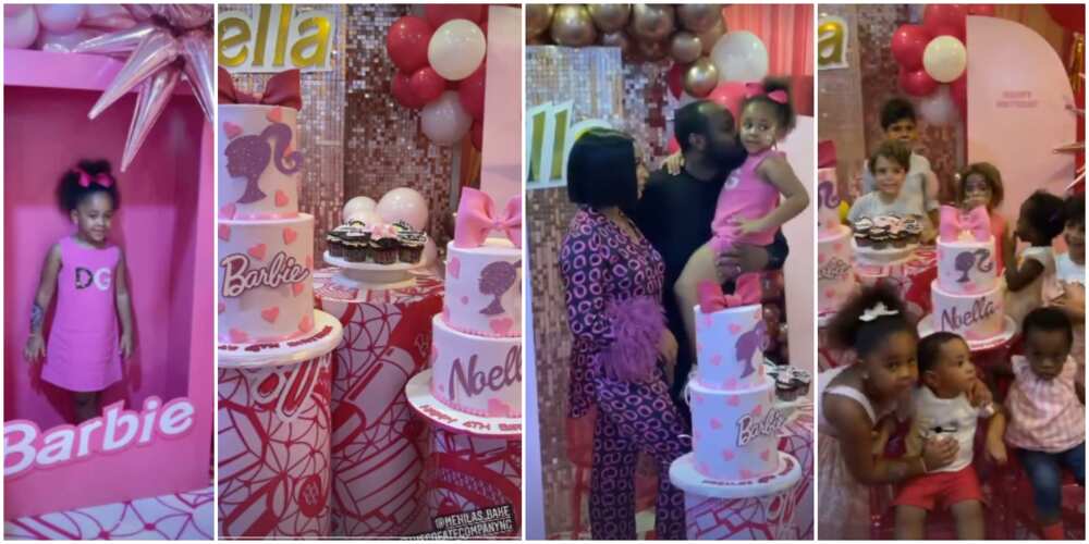 Noella at 4: Beautiful photos from Barbi-themed birthday party of Bola Tinubu's granddaughter