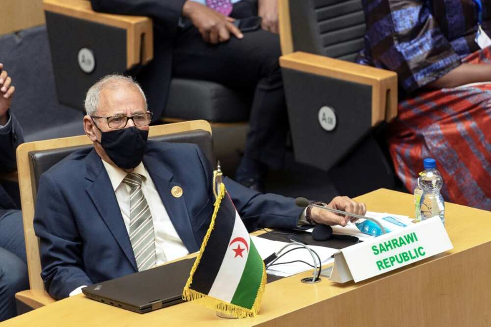 Brahim Ghali, president of the self-proclaimed Sahrawi Arab Democratic Republic (SARD) and head of the Polisario Front, pictured attending an African Union summit in Addis Ababa, Ethiopia, on February 5, 2022