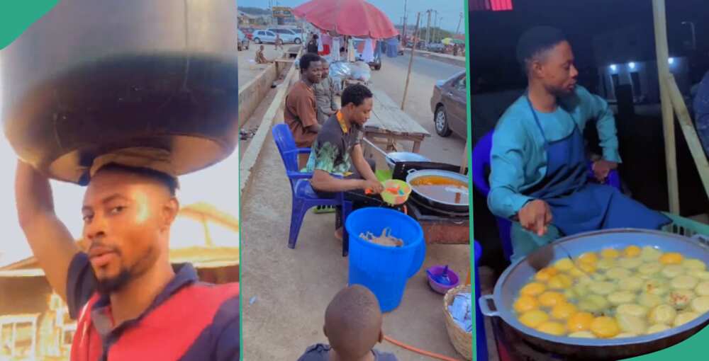 Video shows graduate selling akara by roadside after four years in university