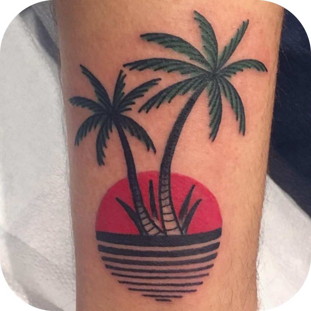 palm tree tattoo