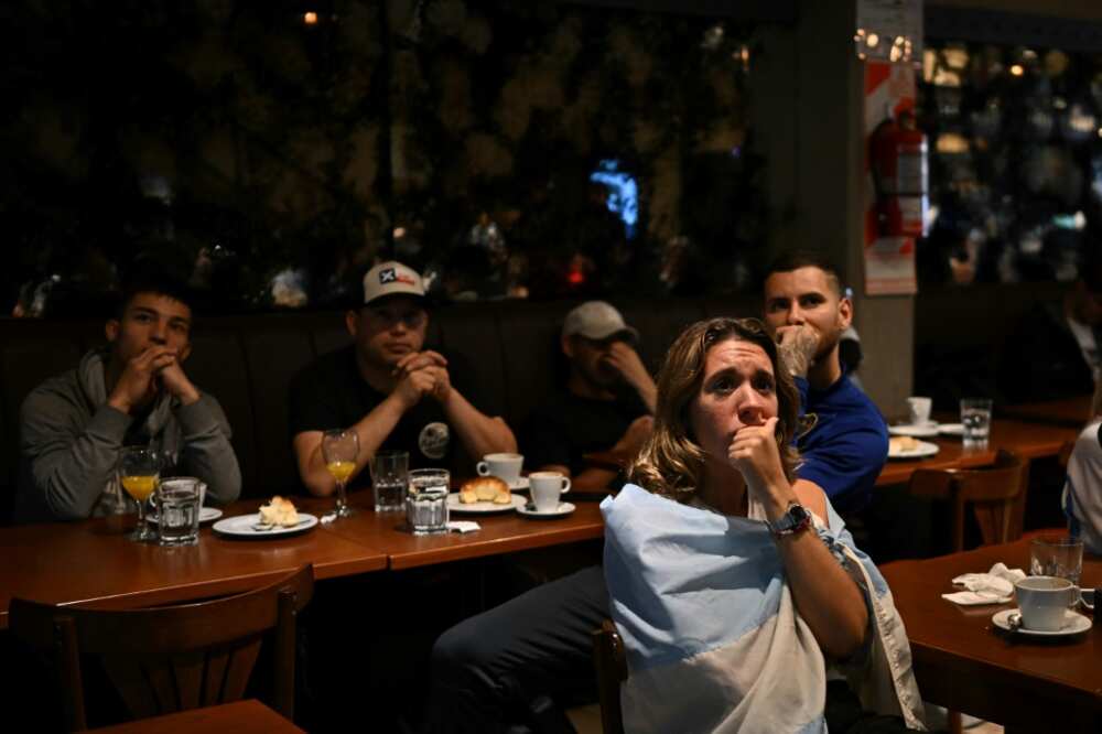 Argentines gathered at breakfast to watch the early morning match