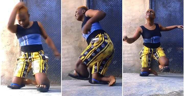 Physically challenged woman, dances energetically, great vibes, disabled