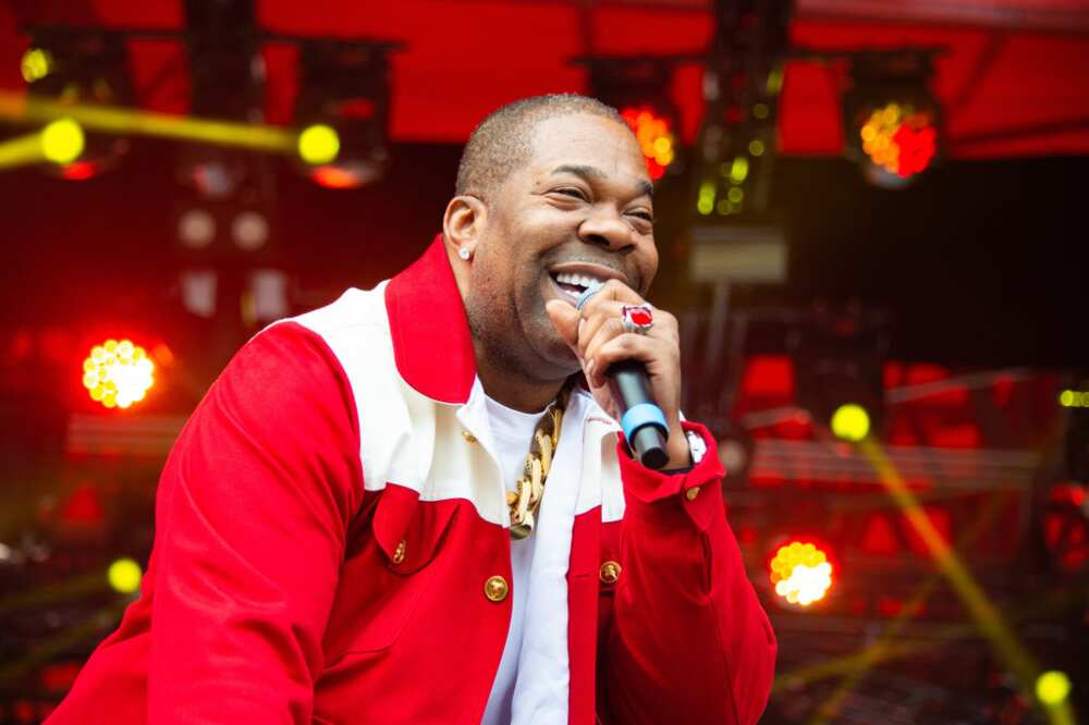 Busta Rhymes performs on stage at Roskilde Festival