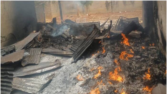 2023: Immense damage as fire guts INEC office in prominent Nigerian state, photos Released