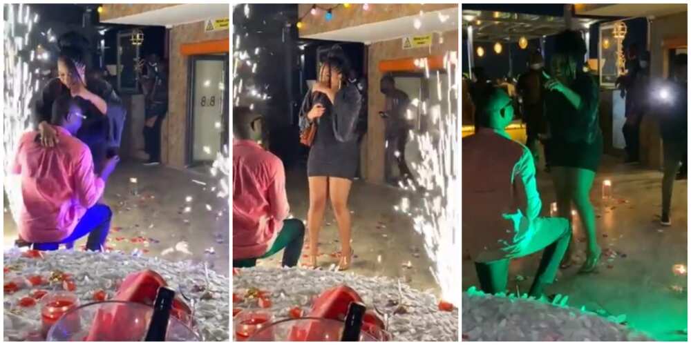 Video of lady's reaction to boyfriend proposal stirs massive reactions, Many wish they were in her shoes