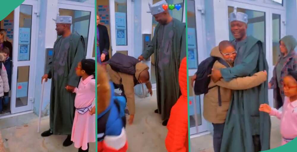 Reactions trail video of King of Kuka's young son greeting him in Yoruba overseas