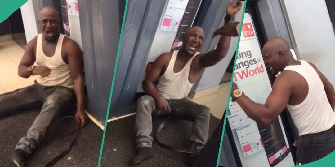 Watch video of okada rider creating scene at bank after his bike got stolen