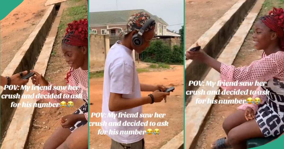 Video shows Nigerian lady toasting man and collecting his phone number