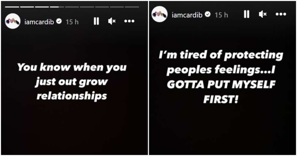 Cardi B shares cryptic post about outgrowing relationships and putting herself first
