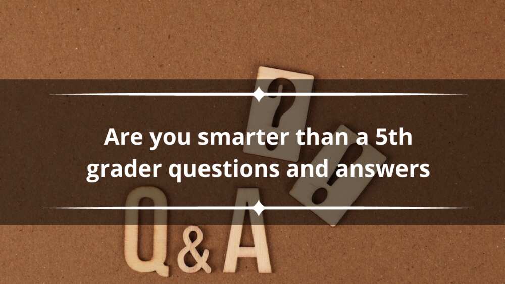 Are you smarter than a 5th grader questions