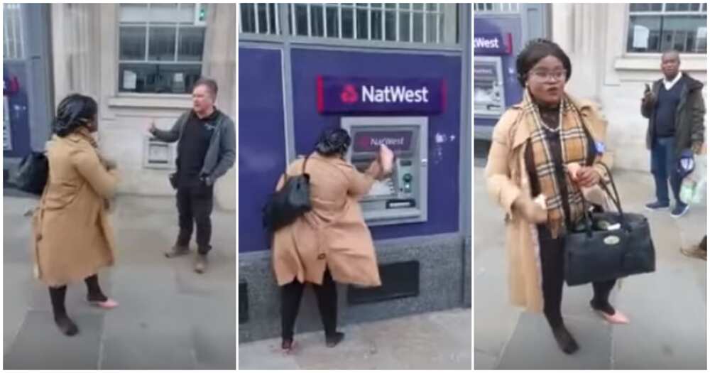 Video shows lady destroying bank's ATM with one of her heels
