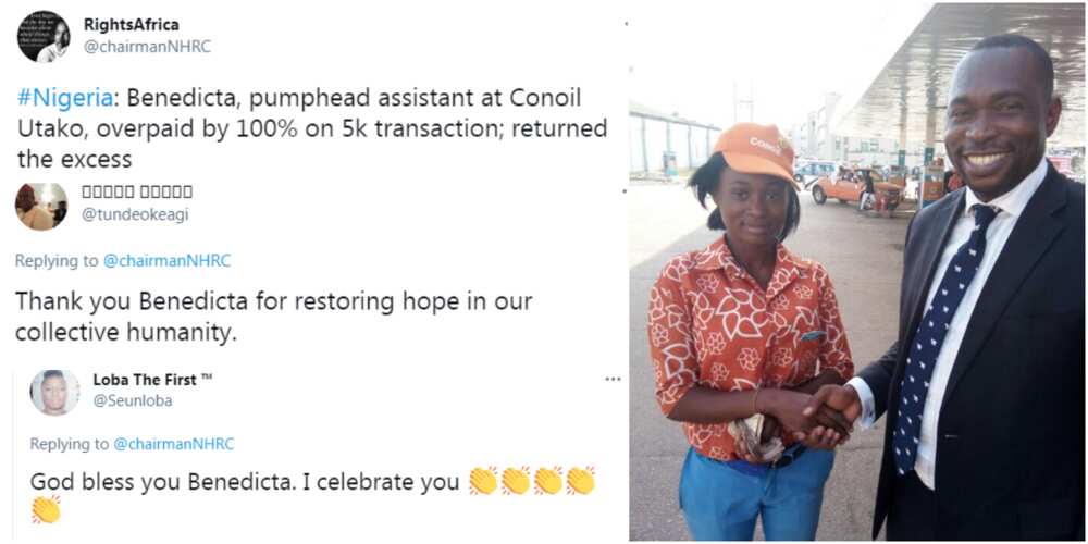God Bless You Benedicta: Nigerians Celebrate Petrol Attendant for Returning Money after Being Overpaid