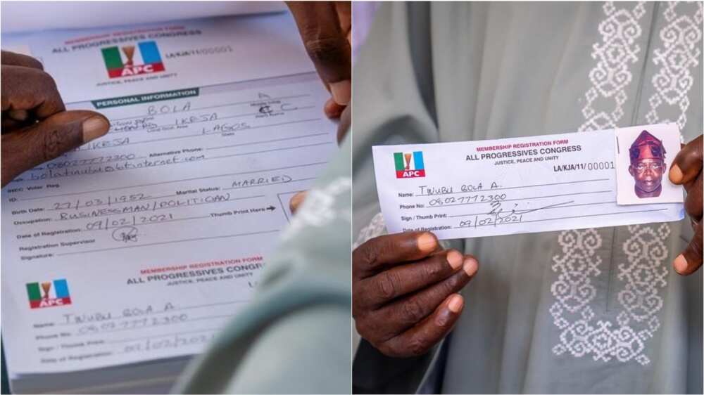 Errors on Tinubu’s APC registration form