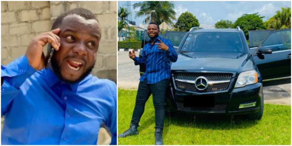 Surprise as Comedian Mr Funny Aka Sabinus Known for Poverty-Themed Skits Buys New Benz