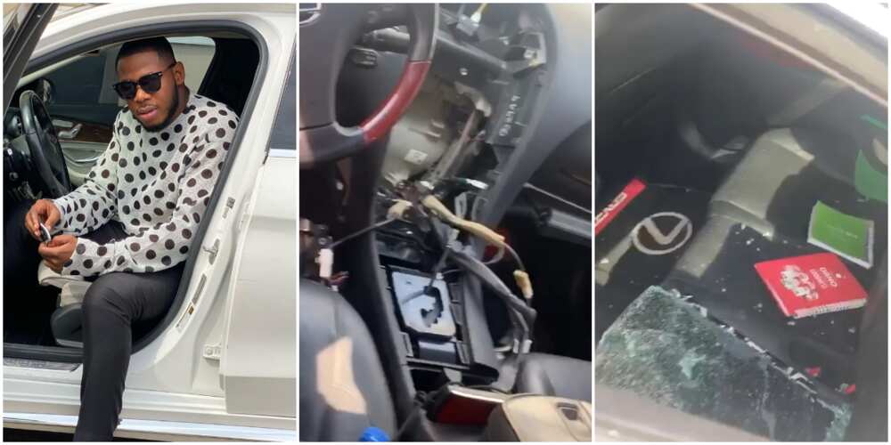 BBNaija's Frodd shares video showing his vandalized car, fans react