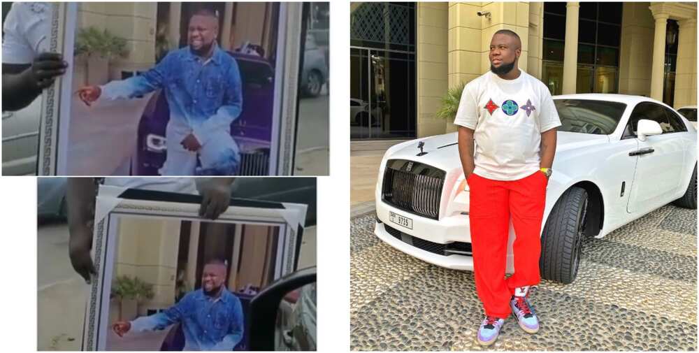 Nigerian man makes hushpuppi a legend as he sells his portrait in traffic