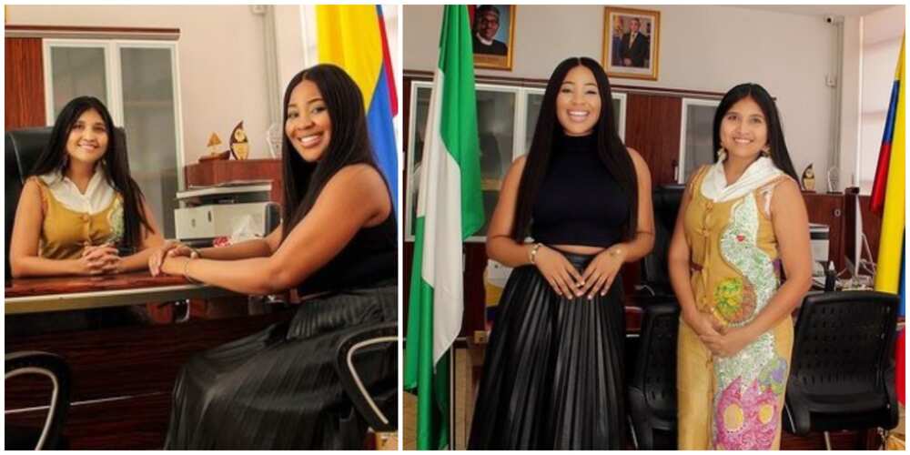 BBNaija's Erica meets with honorary consul of Columbia to Nigeria to discuss possible partnership