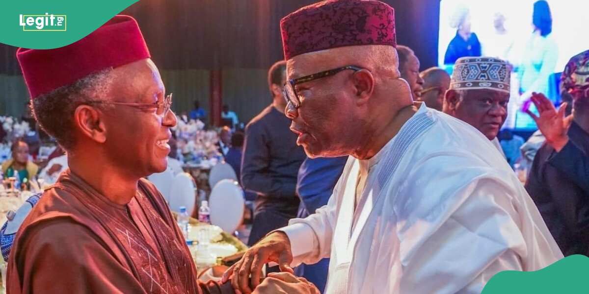 Photo, detail emerge as El-Rufai returns to Nigeria, meets with senate president Akpabio meet in Abuja
