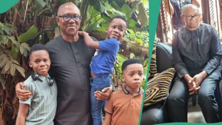 Photos, video emerge as Peter Obi visits late actor Junior Pope’s home, comforts grieving family