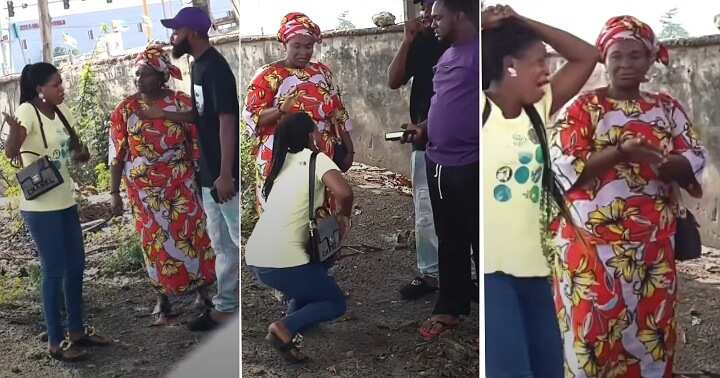 Watch sad moment a Nigerian lady denied her lover in the presence of his mum