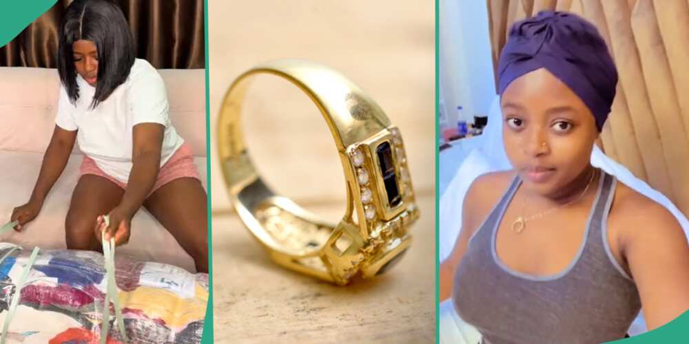 Lady flaunts ring discovered in Okrika bale.