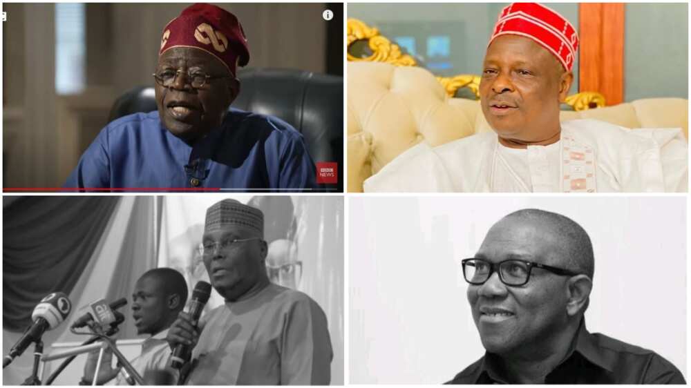 APC/PDP/NNPP/Labour Party/2023 election/Bola Tinubu/Atiku Abubakar/Peter Obi/Rabiu Kwankwaso/Babatunde Fashola