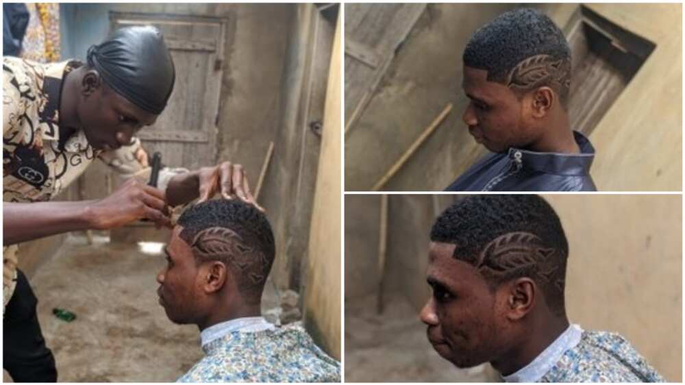 A collage showing the barber at work.
Photo source: Twitter/@Topzycut