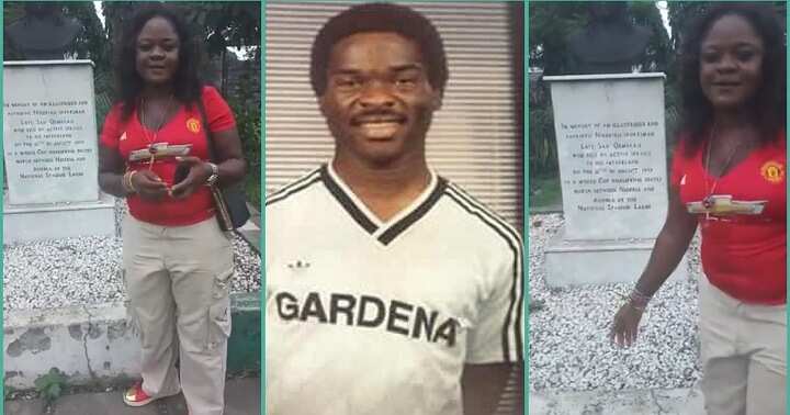 Lady posts touching video of late footballer Sam Okwaraji's graveside