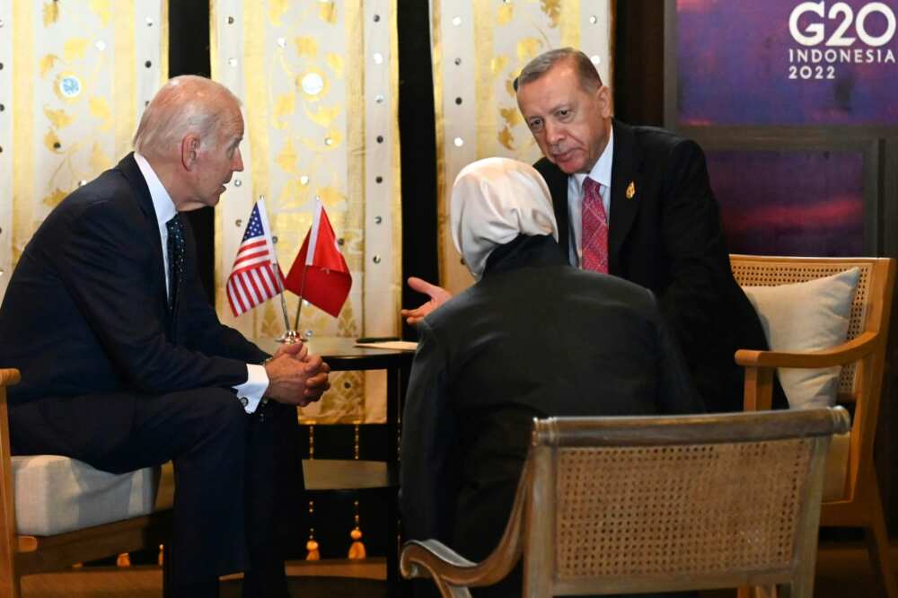 US President Joe Biden and Turkey's President Recep Tayyip Erdogan meet on the sidelines of the G20 in Bali US President Joe Biden and Turkey's President Recep Tayyip Erdogan meet on the sidelines of the G20 in Bali