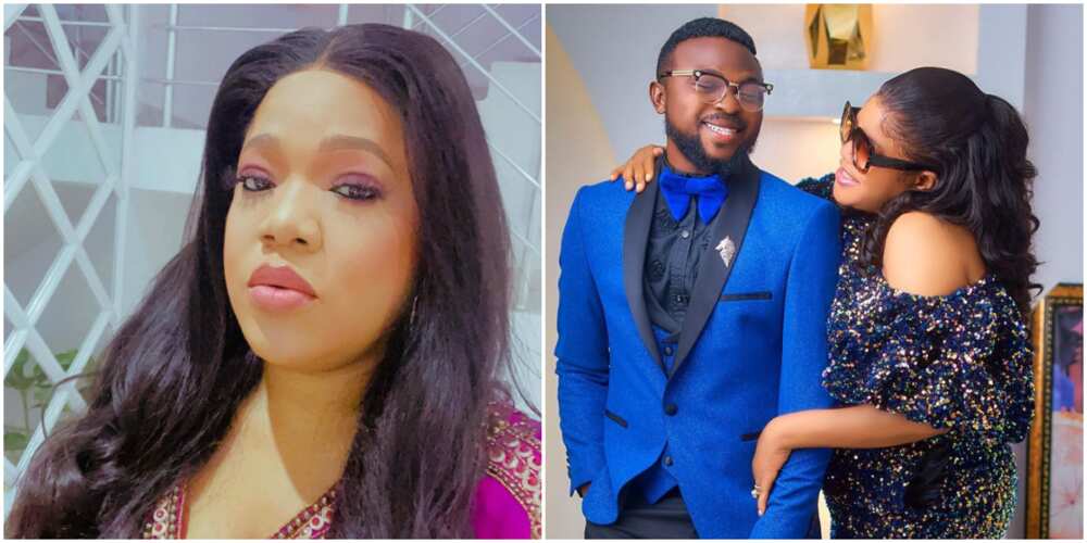 Actress Toyin Abraham prays for hubby.