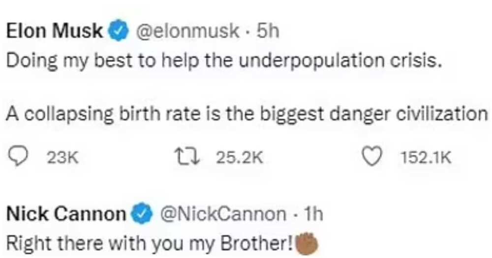 Nick Cannon, Elon Musk.