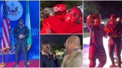 Sweet video as Mr Macaroni bonds with D'banj, P-Square like brothers at US 247th Independence celebration
