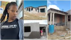 After over 1 year abroad, lady working as teacher sends money home, builds house for mum