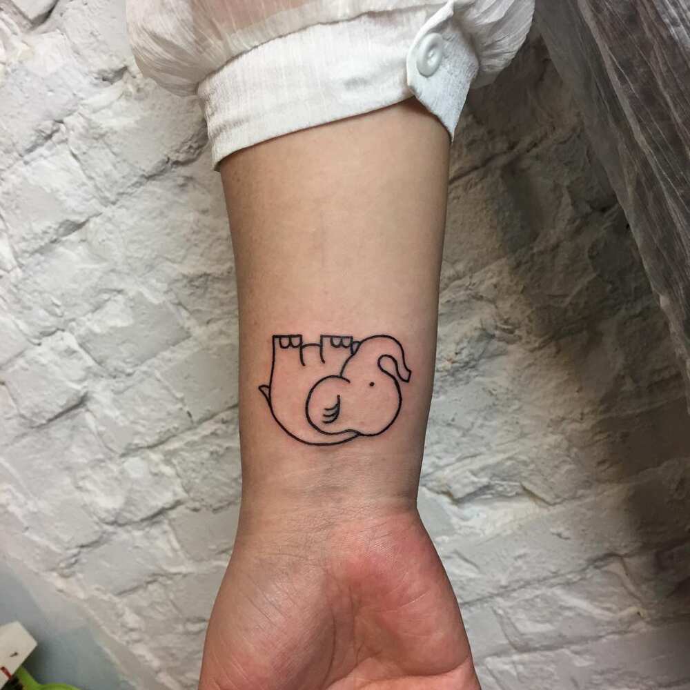 Simple elephant tattoo