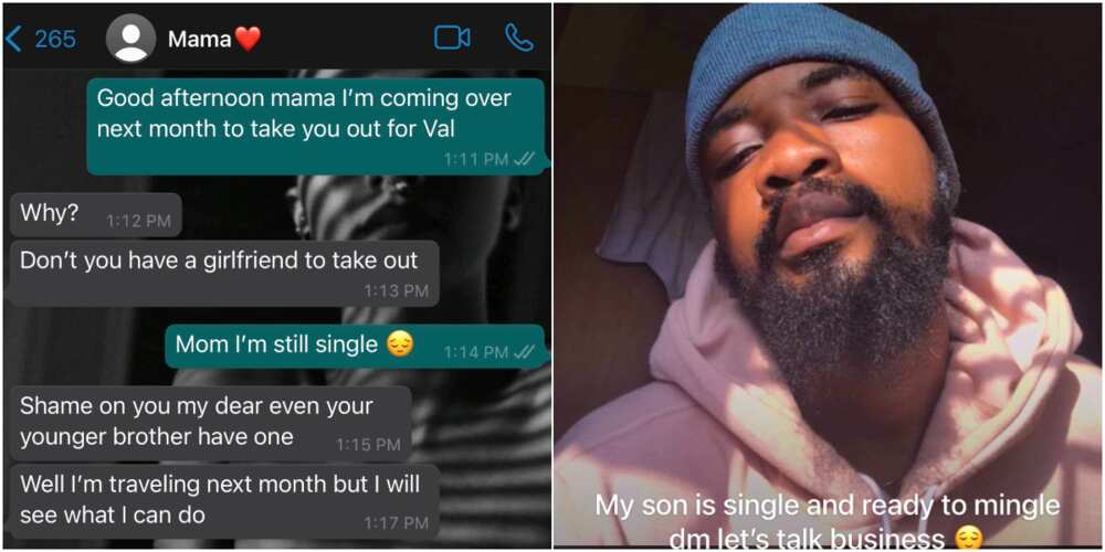 Woman in search of girlfriend for her son after he asked to take her out on Valentine's Day because he doesn't have a lover