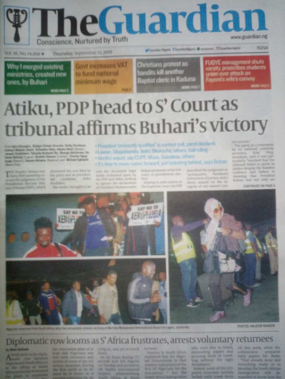 The Guardian newspaper review of September 12