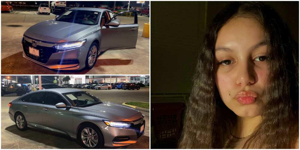 Young girl buys N8.9m car at 17, shares photos to celebrate, stirs massive reactions