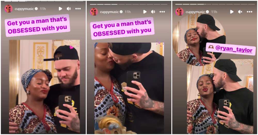 DJ Cuppy kisses Ryan Taylor in new video, says he is obsessed.