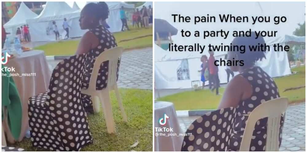 Photos of a lady matching outfit with a chair. Photos of a lady matching outfit with a chair.