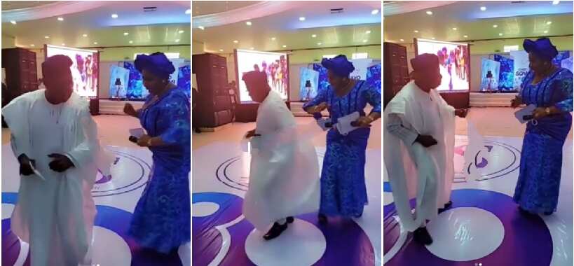 Ex-president Olusegun Obasanjo shows off dancing skills with Nollywood actress, Adedoyin Kukoyi